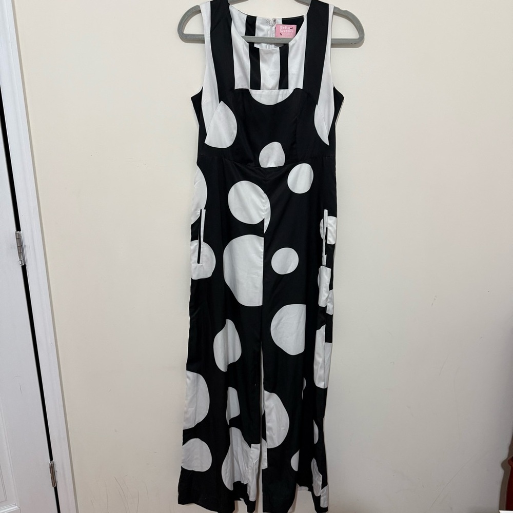 Rachel Antonoff Black and White Square Neck Jumpsuit